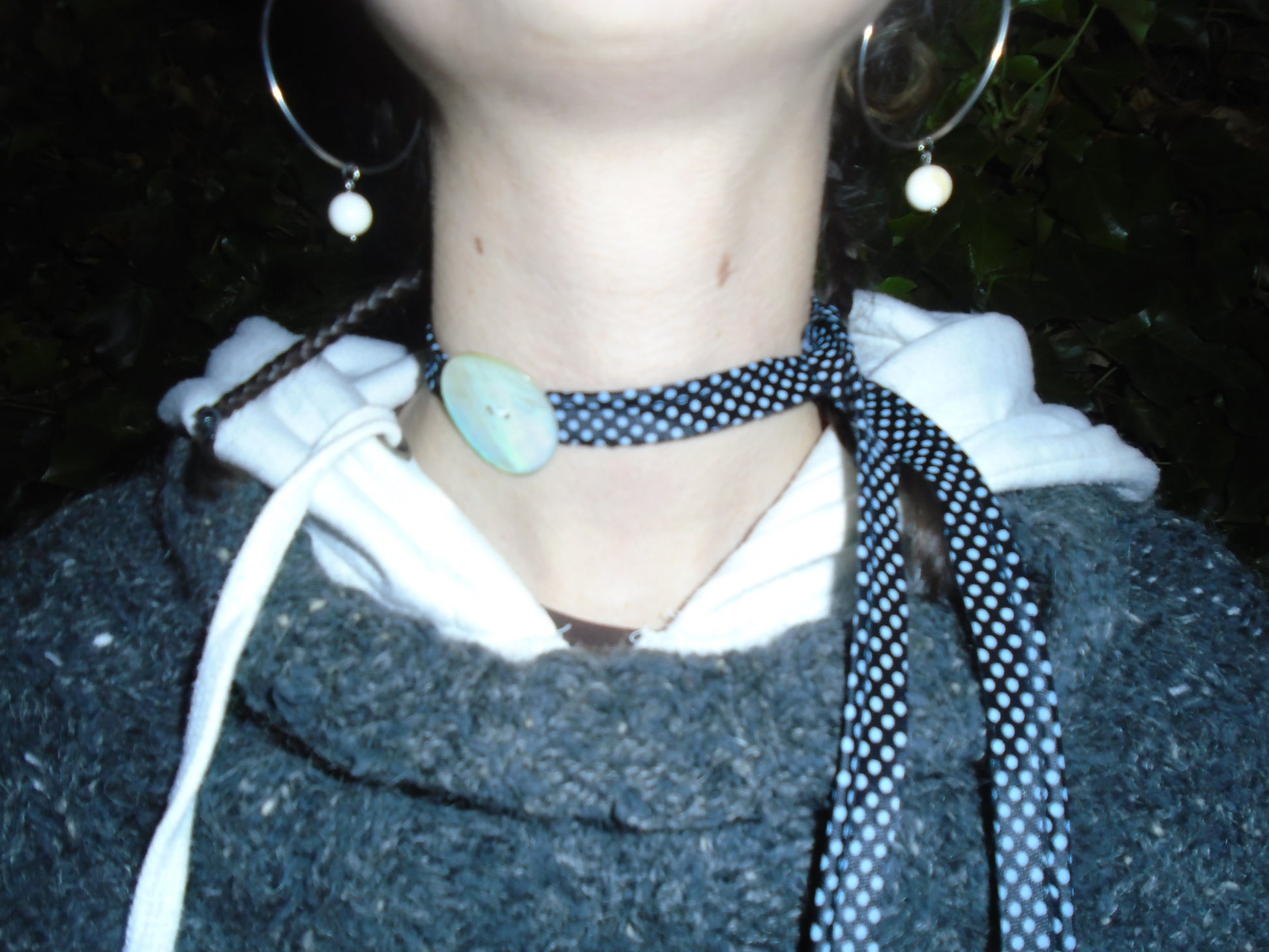 polka dot ribbon necklace