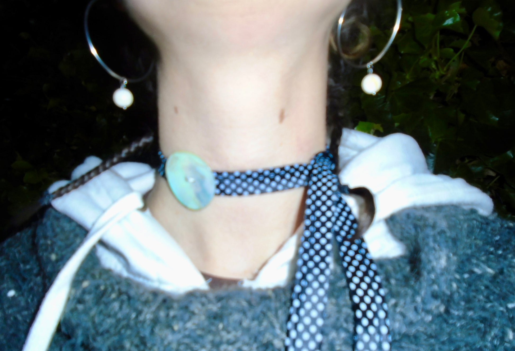 polka dot ribbon necklace