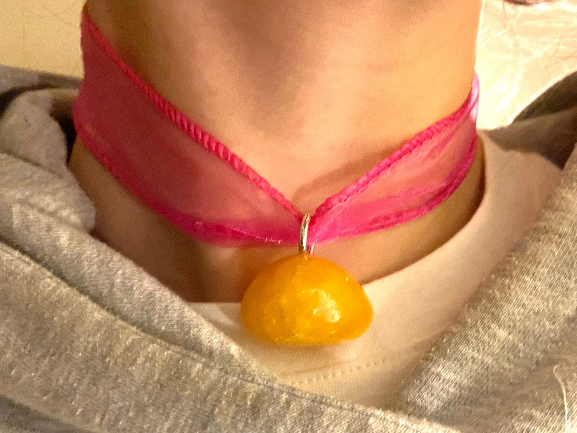 orange calcite necklace