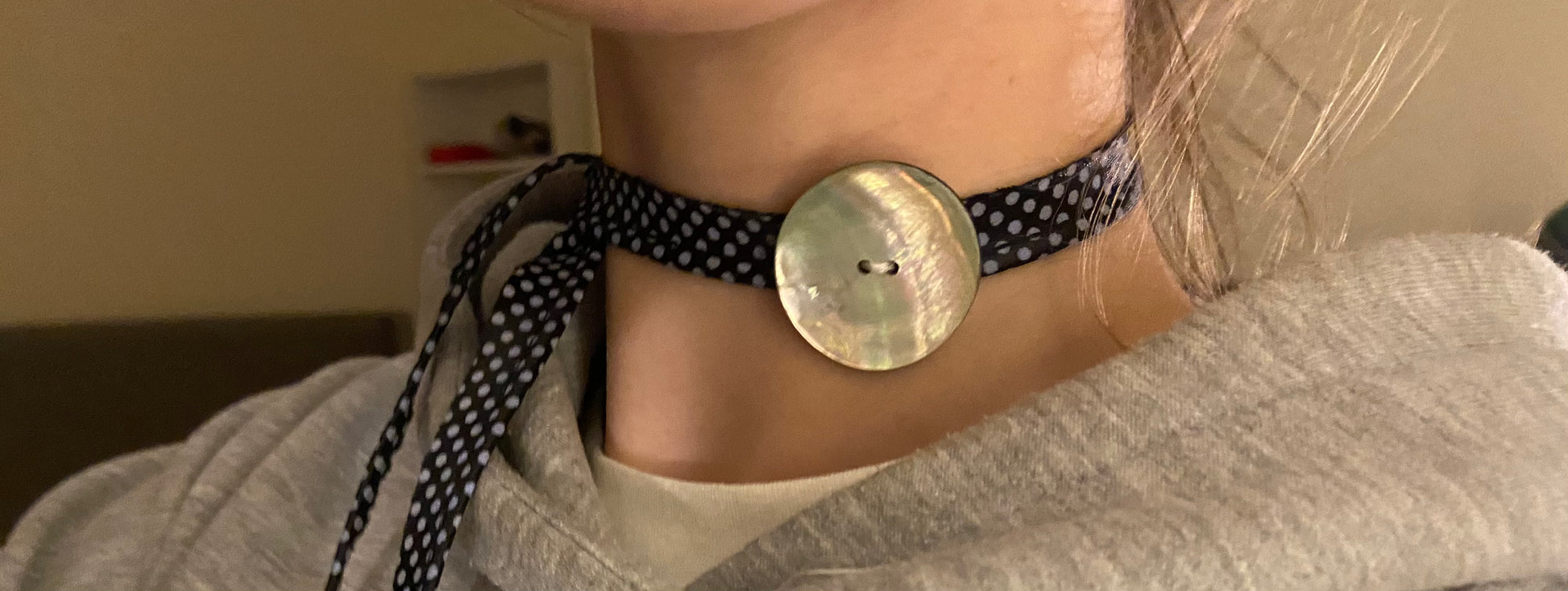 polka dot ribbon necklace